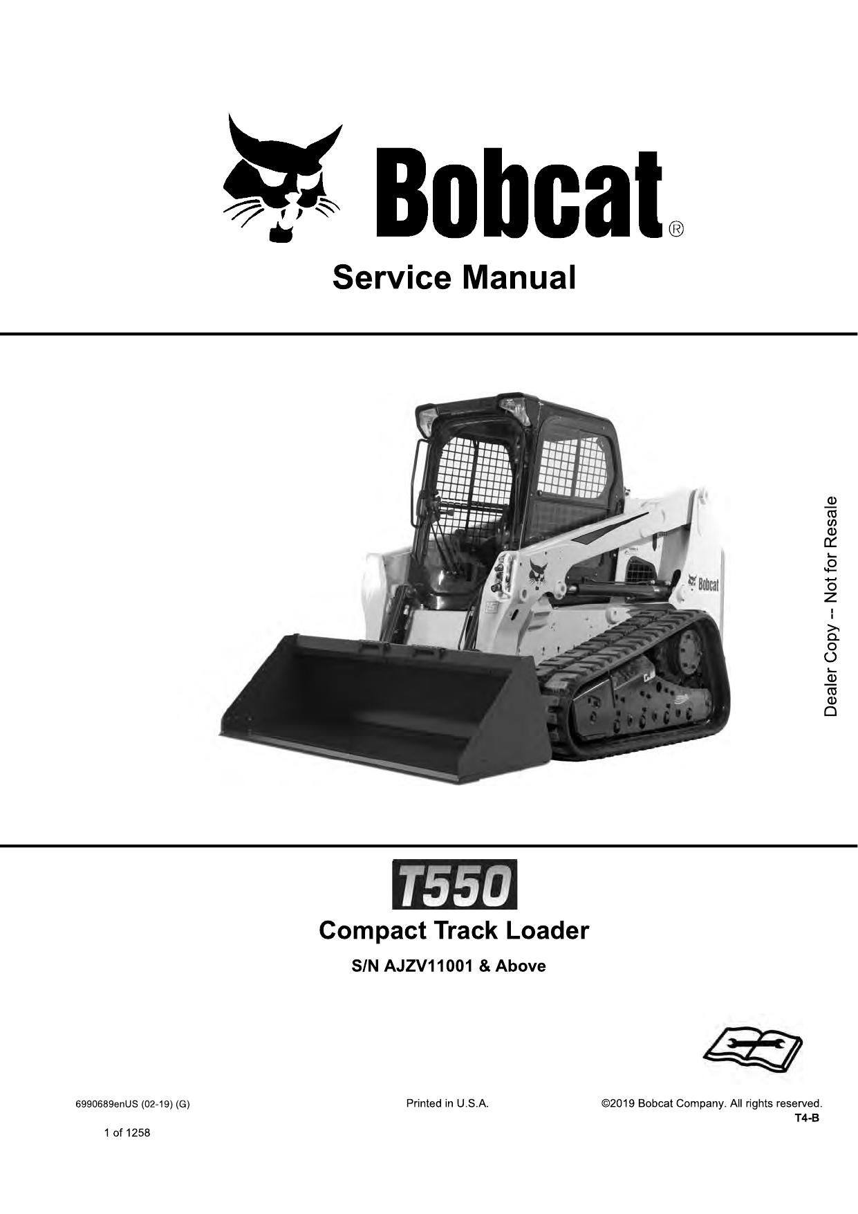 T550 Compact Track Loader Service Manual Bobcat 2